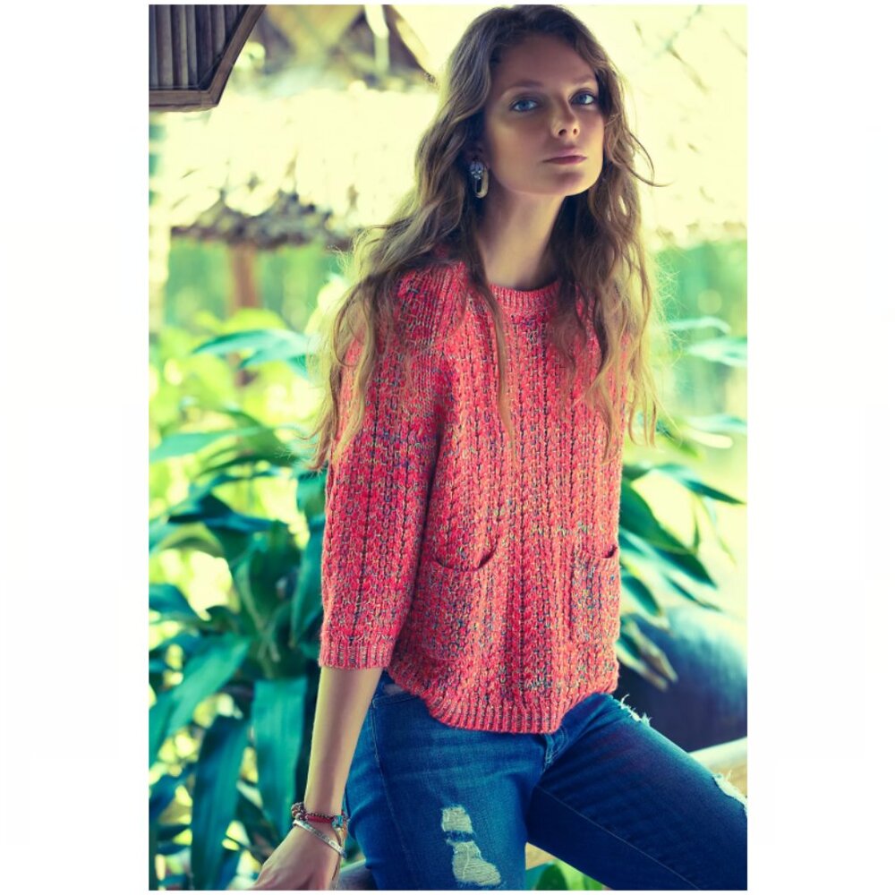 Moth Marled Swing Sweater with Patch Pockets